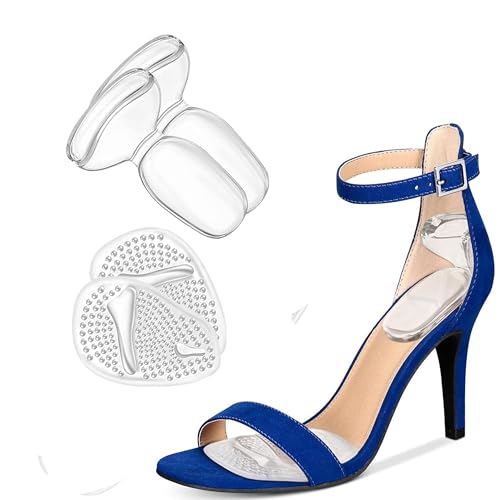 SEFLICA Heel Cushion Inserts And Metatarsal Pads For Women, 1 Pairs Heel Grips And 1 Pairs Ball Of Foot Cushions, Silicone Shoe Pads Insoles For High Heels, Blister Prevention For Too Big Shoes - Image 1