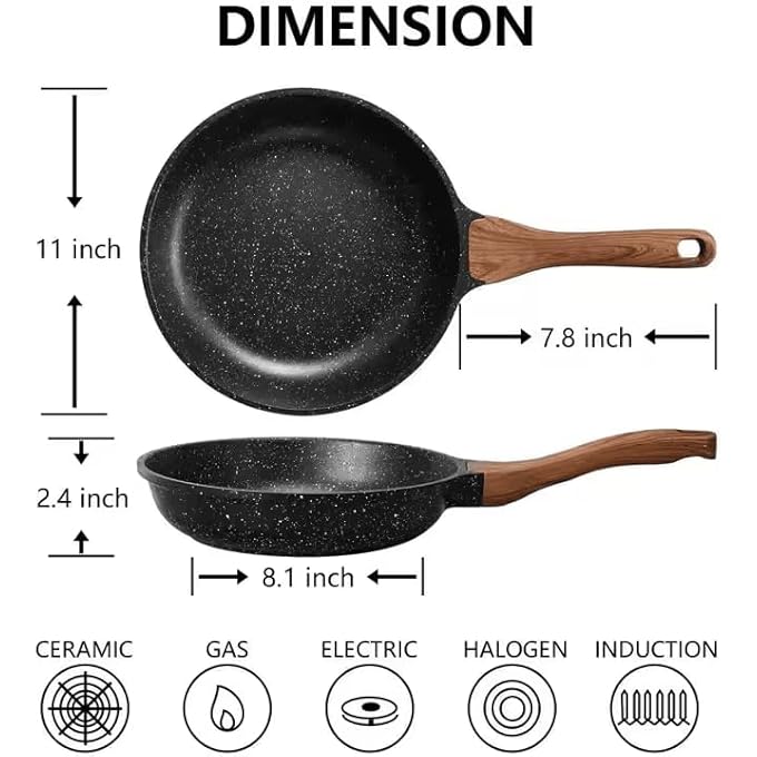 rayihni Frying Pan And Skillet Pan  96 Inches Perfect For Delicious Effortless And Versatile Cooking - Image 5