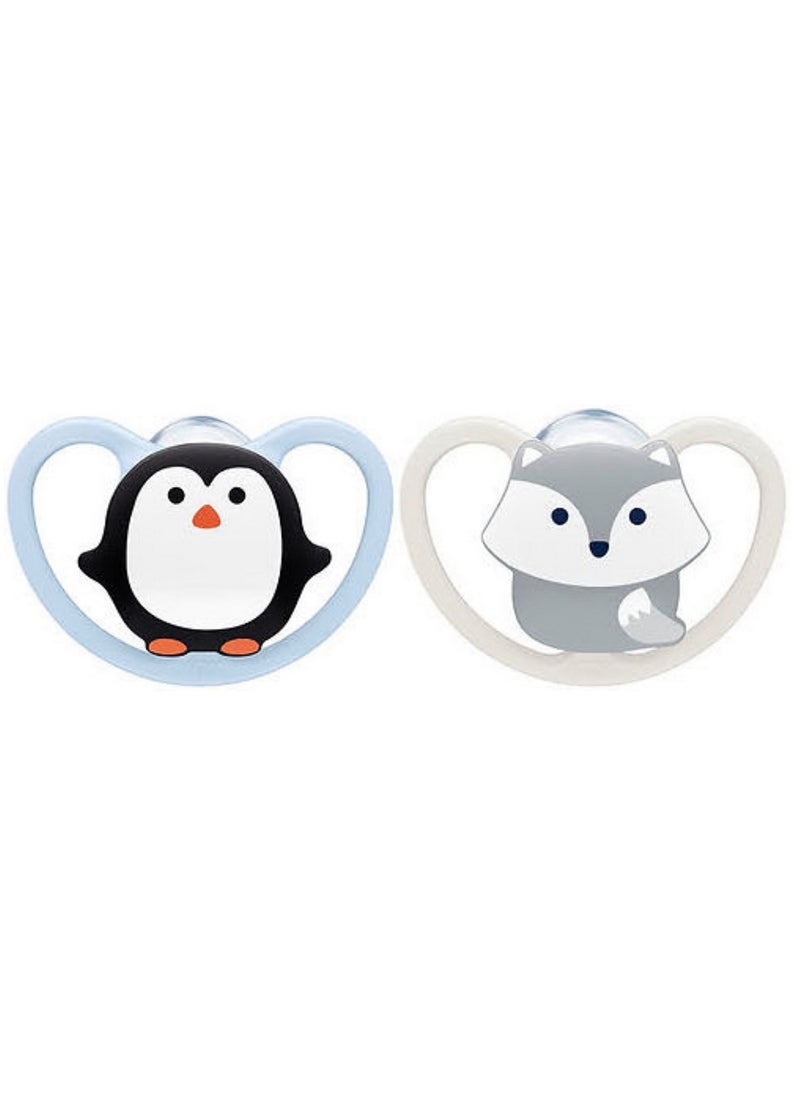 NUK Space Silicone Soother For 0-6 Months Baby, Assorted Pack of 2's - Image 3