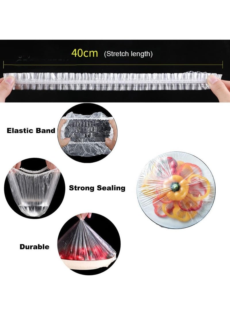 Generic Fresh Keeping Bags Food Cover 100PCS, Reusable Bowl Covers Stretch Lids for Containers, Elastic Storage Meal Prep Dish Plate Plastic Family Outdoor Picnic Transparent  - Image 4
