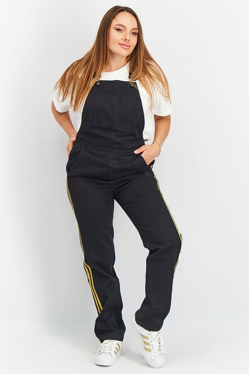 adidas Originals Women Sportswear Fit Sleeveless Training Jumpsuit, Black/Gold - Image 1