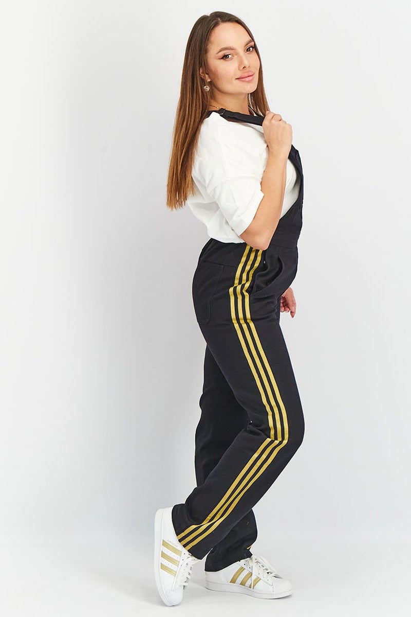 adidas Originals Women Sportswear Fit Sleeveless Training Jumpsuit, Black/Gold - Image 2