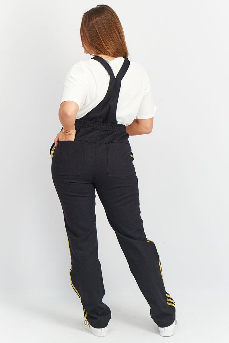 adidas Originals Women Sportswear Fit Sleeveless Training Jumpsuit, Black/Gold - Image 3