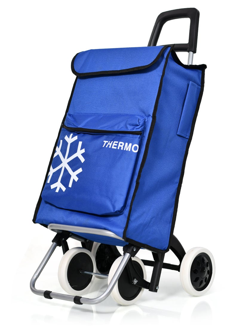Shopping cart with ice-cold pocket fashionable with 4 large wheels suitable for off-road use suitable for home camping and picnic  - Image 1