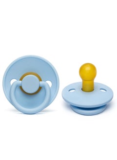 joybuy 2 Pcs Natural Latex Pacifier, Pacifier, Size S Suitable For Babies 0-6 Months (Beige*1 Piece&Blue*1 Piece)  - Image 3