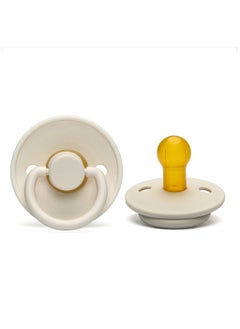 joybuy 2 Pcs Natural Latex Pacifier, Pacifier, Size S Suitable For Babies 0-6 Months (Beige*1 Piece&Blue*1 Piece)  - Image 2