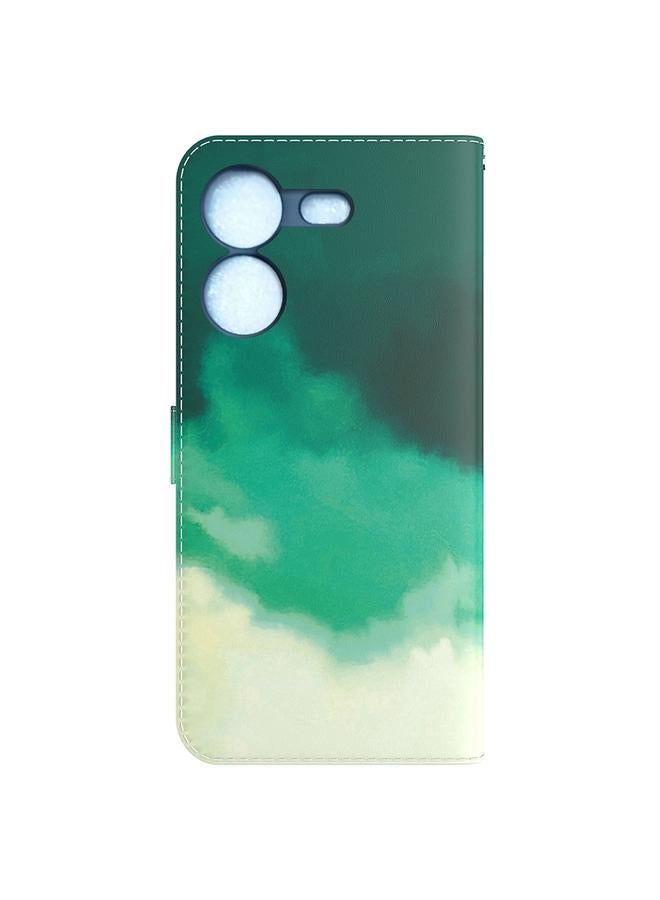 إيروريكس جراب هاتف Tecno Pova 5 من الجلد القابل للطي بنمط ألوان مائية - Image 3