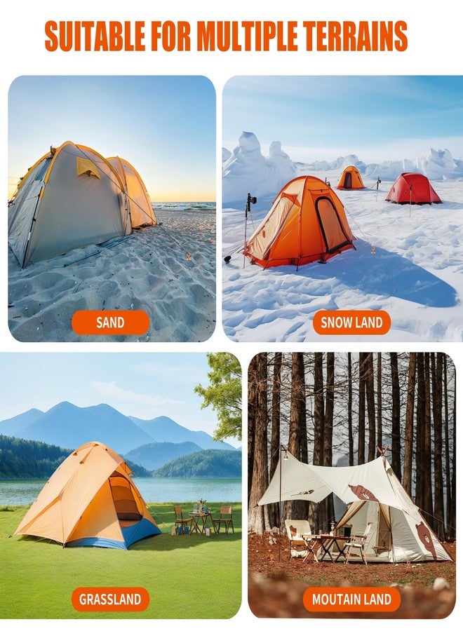 Phopich Ground Anchors Screw in, 8 Pack Spiral Trampoline Anchors with Nut and Tool Swing Set Anchors Tent Stakes High Wind Heavy Duty for Sheds, Carports, Mobile Home Orange - Image 5