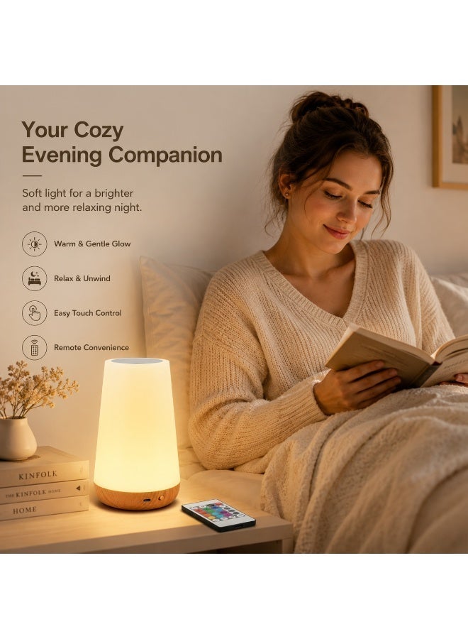 GroveMade Bedside Lamp Night Light LED Desk Lamp Color Changing RGB Ambient Light with Remote Control Touch 13 Colors for Bedroom Home  Decor - Image 2