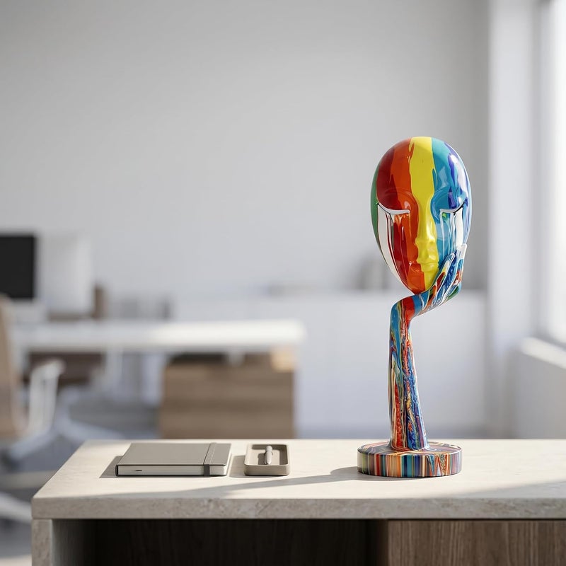 suruim Luxury Colorful Feminine Decor Modern Sculptures Thinker Statue Abstract Art Home Decor Decorative Living Room Contemporary Center Table Shelf Decor (Large 15.3x4.9x4.9in) - Image 4
