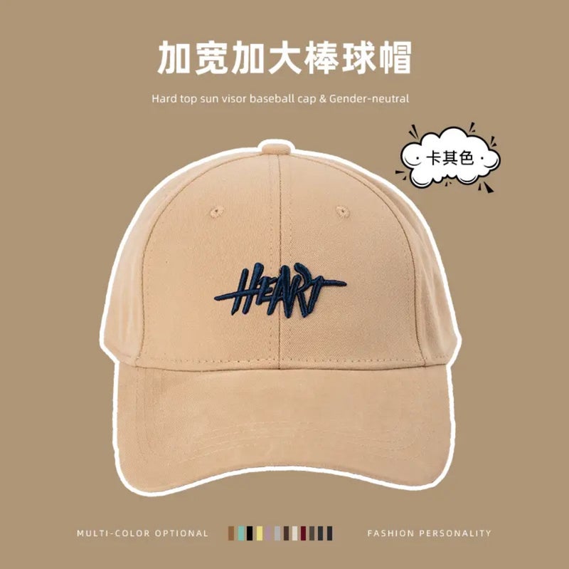 2025 New Oversized Baseball Cap with Embroidery, Sun Protection, and Face-Slimming Design - Versatile Lettered Snapback for Men & Women