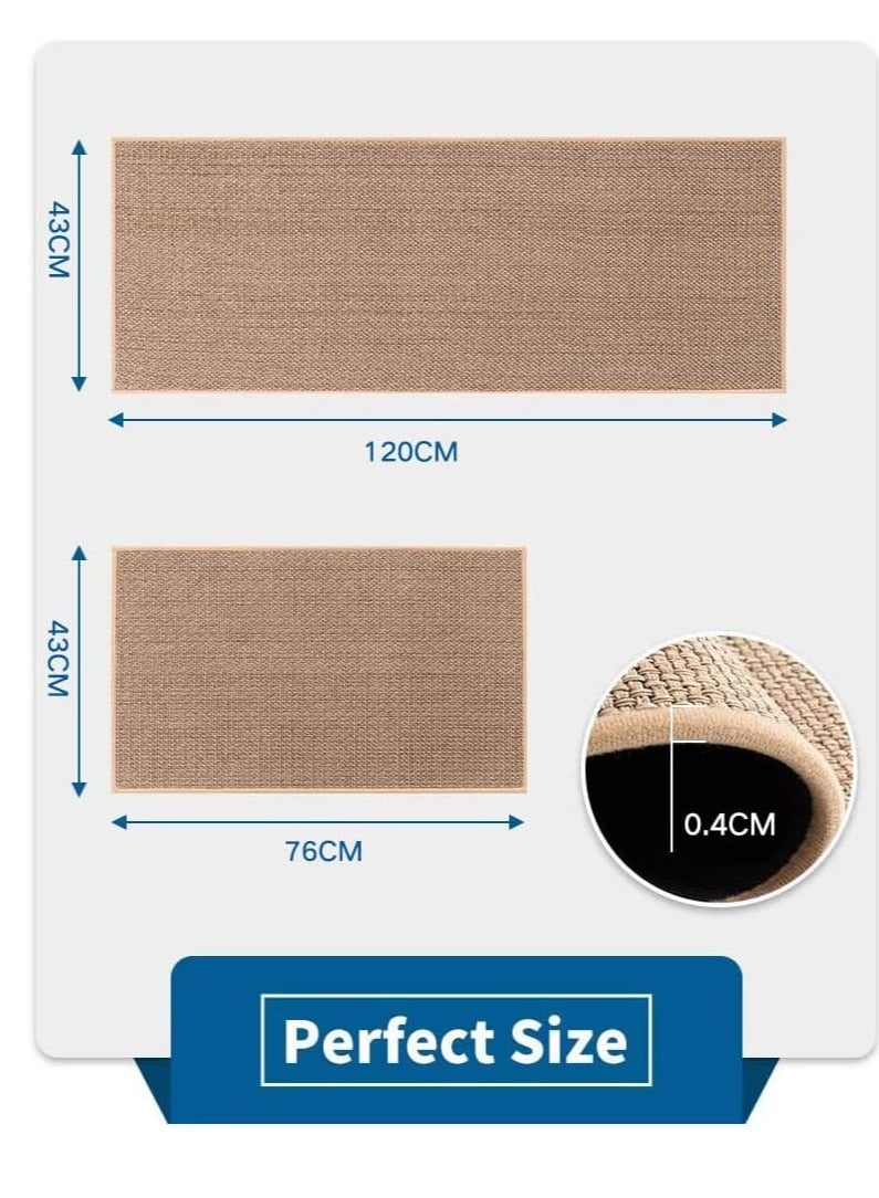 Raxoom Kitchen Rugs and Mats Washable [2 PCS] Non-Skid Natural Rubber Kitchen Mats for Floor Runner Rugs Set for Kitchen Floor Front of Sink, Hallway, Laundry Room 44cm*75cm+44cm*120cm (Oats) - Image 2