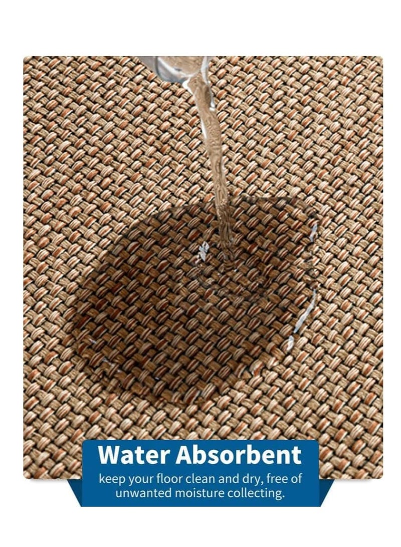 Raxoom Kitchen Rugs and Mats Washable [2 PCS] Non-Skid Natural Rubber Kitchen Mats for Floor Runner Rugs Set for Kitchen Floor Front of Sink, Hallway, Laundry Room 44cm*75cm+44cm*120cm (Oats) - Image 3