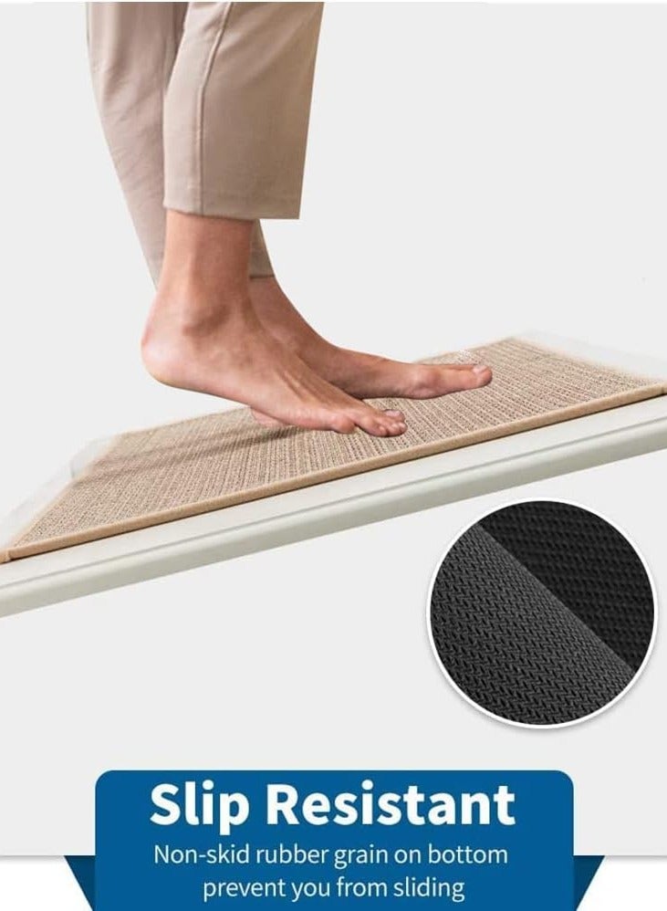 Raxoom Kitchen Rugs and Mats Washable [2 PCS] Non-Skid Natural Rubber Kitchen Mats for Floor Runner Rugs Set for Kitchen Floor Front of Sink, Hallway, Laundry Room 44cm*75cm+44cm*120cm (Oats) - Image 4