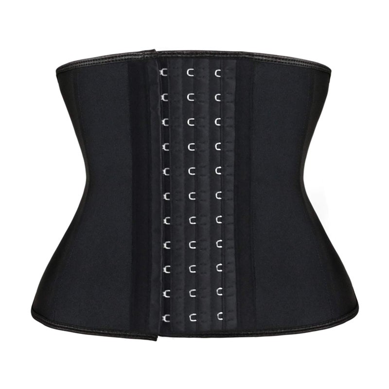 Atbuty Short Torso Waist Trainers Cincher Corset Underbust Body Shaper Latex Sport Girdle (Black (9'' Short Torso, 9 Steel Bones), M) - Image 1