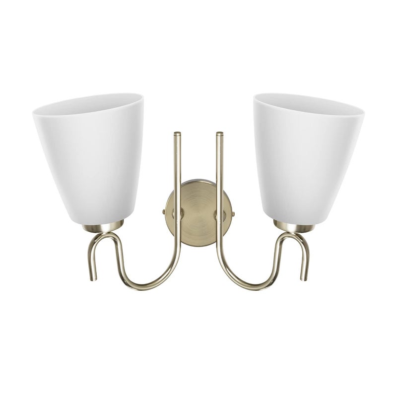 WIPRO وِيبرو بيهوم ضوء جداري مزدوج BW01 | ضوء ديكوري داخلي فاخر بتصميم عصري أنيق | ضوء جداري كلاسيكي مثبت على السطح بتصميم عتيق لغرفة النوم، غرفة المعيشة | B22 (2H، نيكل غير لامع) - Image 2