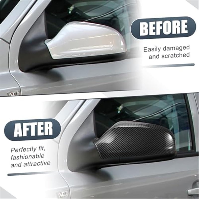 QASULER Carbon Fiber Mirror Cover Caps for Opel Astra H - Image 3