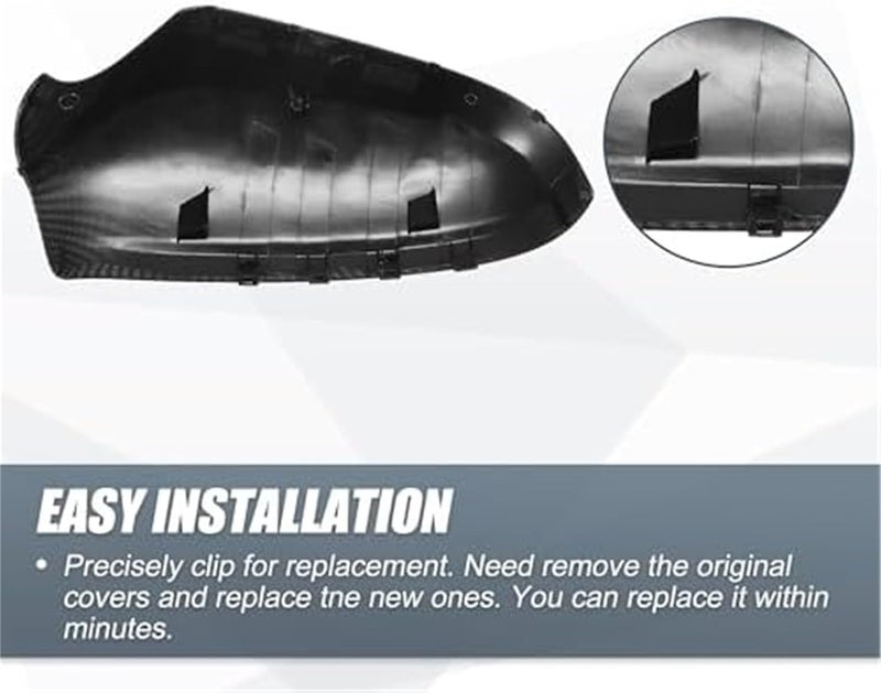 QASULER Carbon Fiber Mirror Cover Caps for Opel Astra H - Image 4