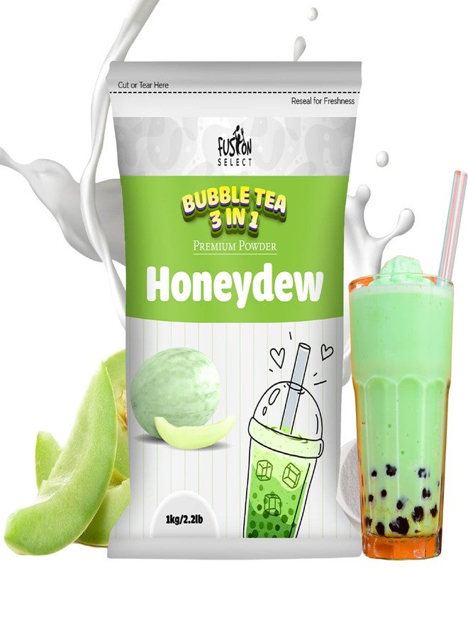 Fusion Select 2.2lb Tea Powder Honeydew Flavored-3-in-1 Drink Powder with Cream & Sugar - Instant Pre-Mixed Beverage for Hot or Cold Blends or Yummy Frappes (Honeydew) - Image 1