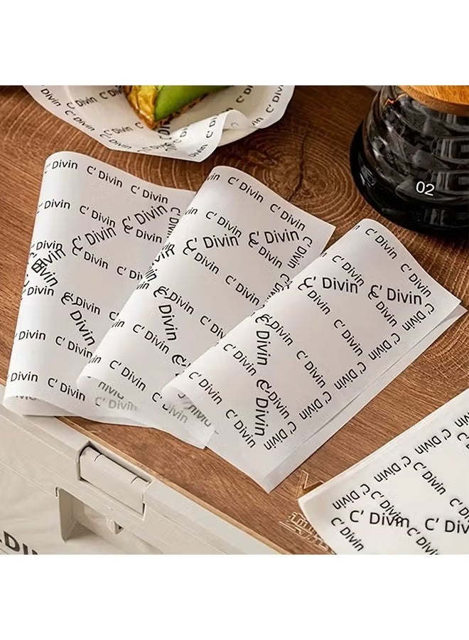 100-Piece Baking Blotting Paper, Disposable Oil-Proof Wrapping Food-Specific Hamburger Bread Paper, Baking Cake Packaging Paper 18x18cm - Image 4