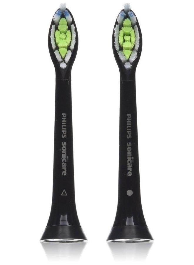 Philips Genuine DiamondClean Replacement Brush Heads, Black, 2 Pack, HX6062/94 - Image 1
