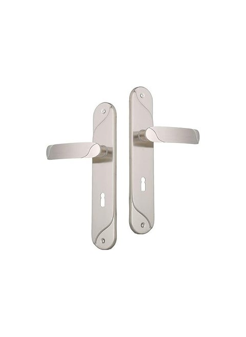 COMEX Alberto Nickel Classic 2-Piece Door Handle Set, Silver D410145