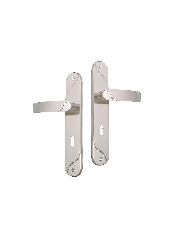 Generic - COMEX Alberto Nickel Classic 2-Piece Door Handle Set, Silver D410145 - Image 1