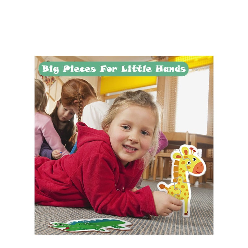 SOLARAE Toddler Puzzle Animal Shape Wooden Block Montessori Jigsaw Puzzle with Board Level-Up Puzzles for Beginner Preschool Learning Toys for Kids Educational Games Kindergarten Gifts for Boys Girls - Image 5