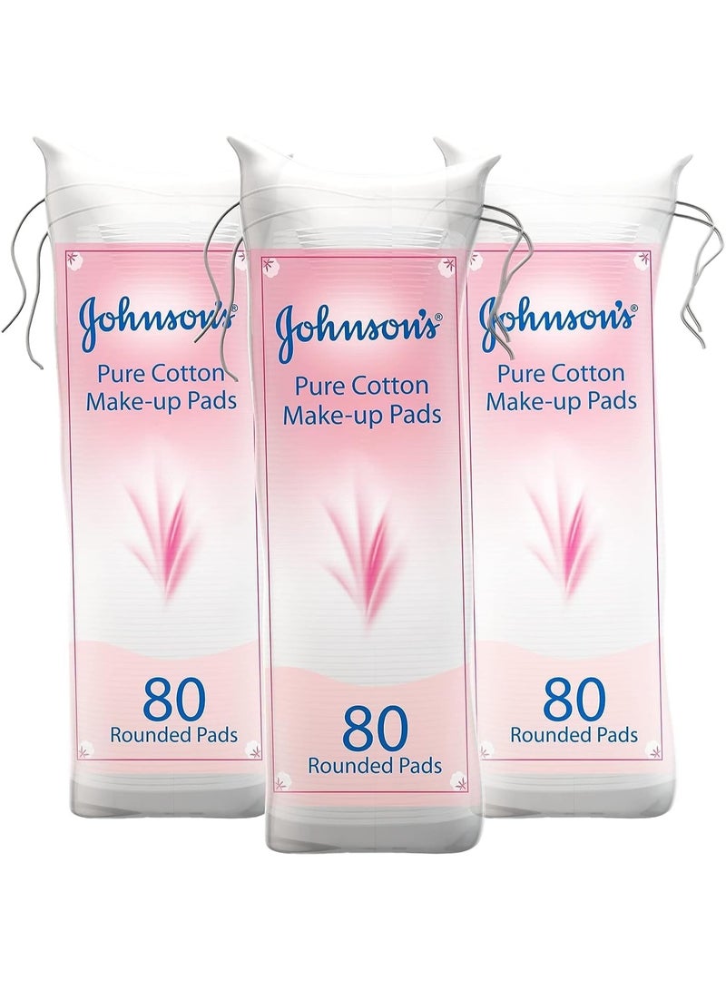 جونسون وسادات إزالة المكياج للبالغين من جونسون اند جونسون، عبوة من 3 قطع × 80 قطعة - Image 1