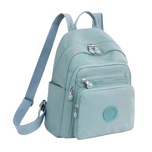 TS WITH TECHSUN Stylish Lightweight Water Resistant Backpack for Women Girls | Anti-Theft Adjustable Shoulder Strap Bag | Multipocket Daypack for Travel, Shopping, Office, Outdoor, Work (Pastel Blue) - Image 1