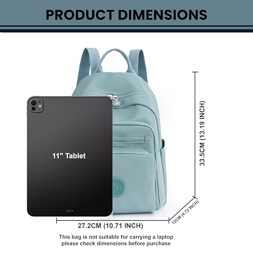 TS WITH TECHSUN Stylish Lightweight Water Resistant Backpack for Women Girls | Anti-Theft Adjustable Shoulder Strap Bag | Multipocket Daypack for Travel, Shopping, Office, Outdoor, Work (Pastel Blue) - Image 2