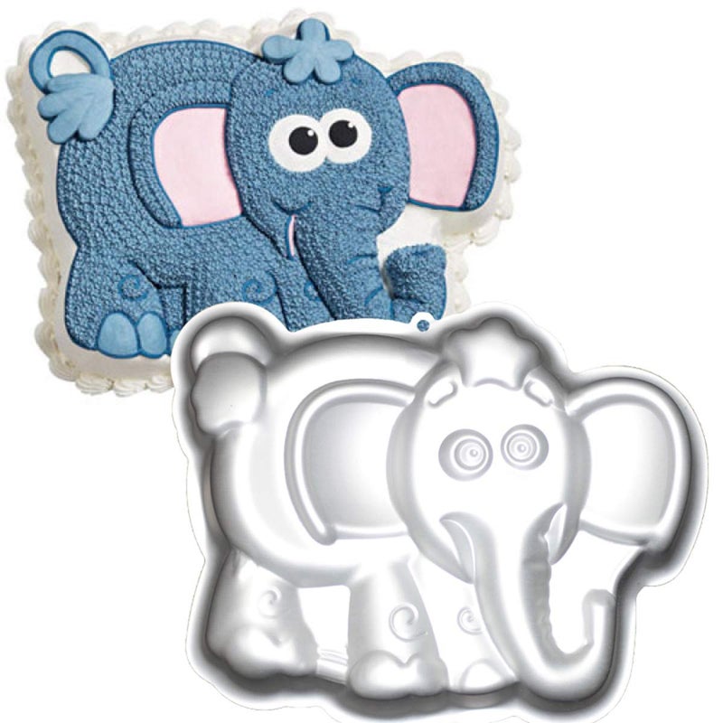 Pormasbenzer 10INCH Elephant Shaped Cake Pan Mould Aluminum 3D Animal DIY Cake Baking Pan for Birthday Anniversary Party Christmas