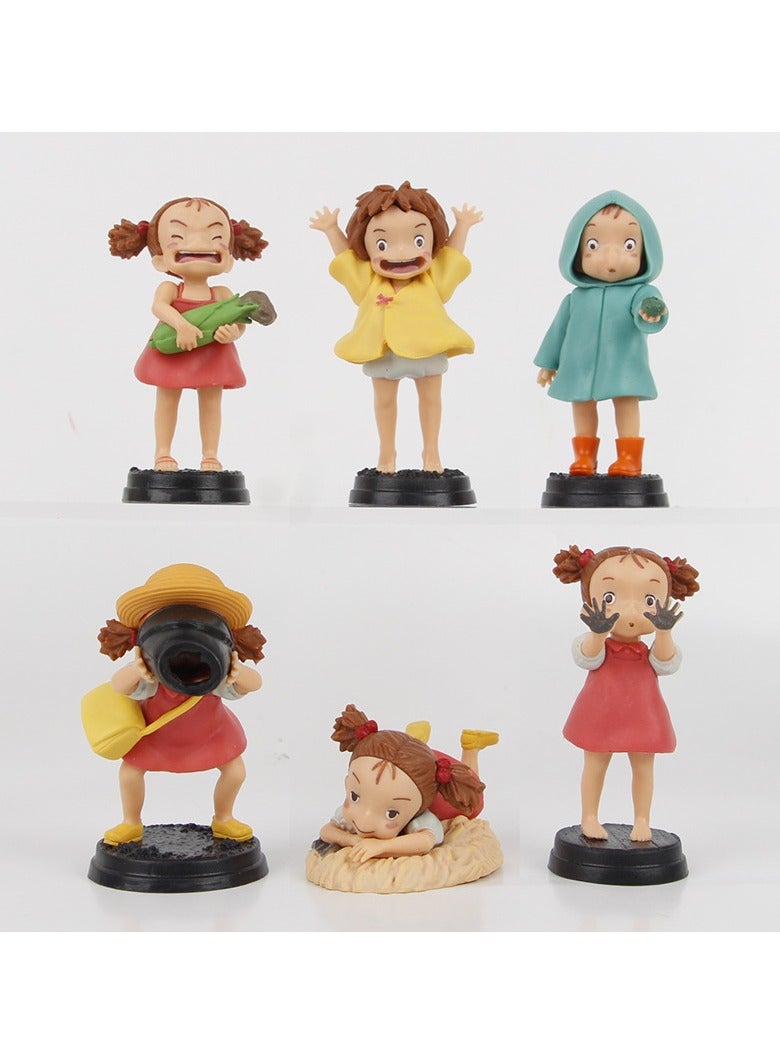 General 6 Leather Girls Totoro Figure Hayao Miyazaki Character Series Cute Anime Model Ornaments  - Image 1