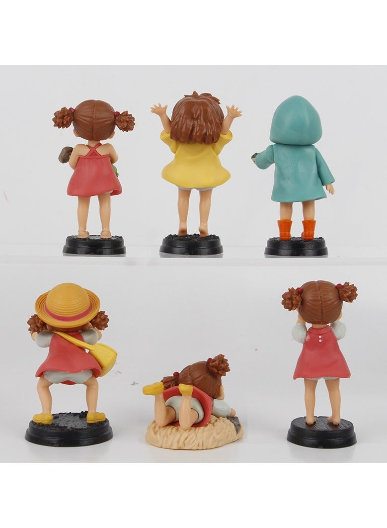General 6 Leather Girls Totoro Figure Hayao Miyazaki Character Series Cute Anime Model Ornaments  - Image 2