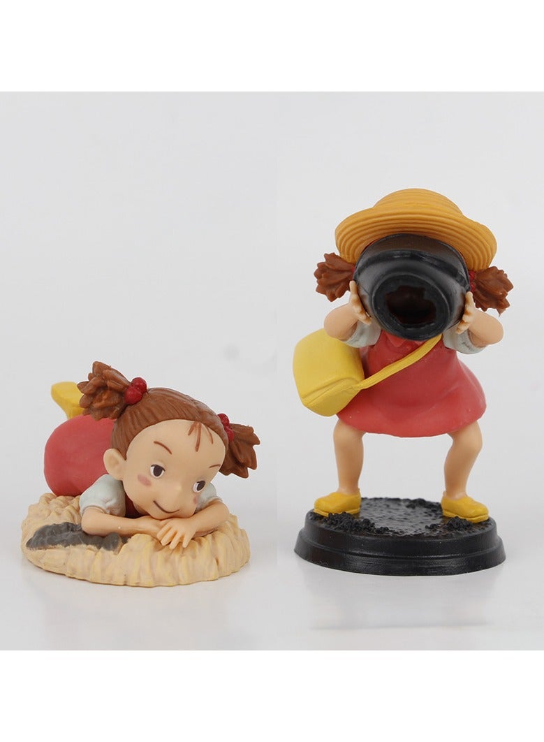 General 6 Leather Girls Totoro Figure Hayao Miyazaki Character Series Cute Anime Model Ornaments  - Image 3