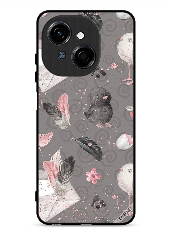 Covernex Tecno Spark Go 1 4G Protective Case Cover Feathers & Chicks - Image 1
