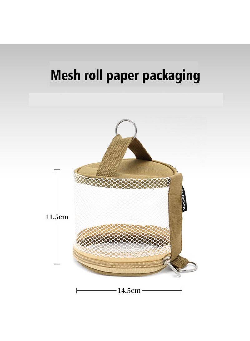 Generic Outdoor Roll Paper Storage Bag,Toilet Paper Holder Mesh Oxford Cloth Tissue Holder Bag, Portable Wipes Box Extra Napkin Supply for Car Bathroom Camping Hiking Biking Hunting Fishing Running The Dog  - Image 4