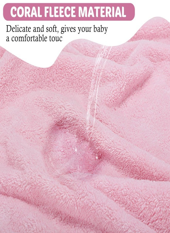 Eccliy 4 Pack Baby Bath Towel Cute Animal Face Coral Fleece Baby Bath Towels Poncho Cape for Boy and Girl (Kitten, Puppy, Bear, Elephant) - Image 3