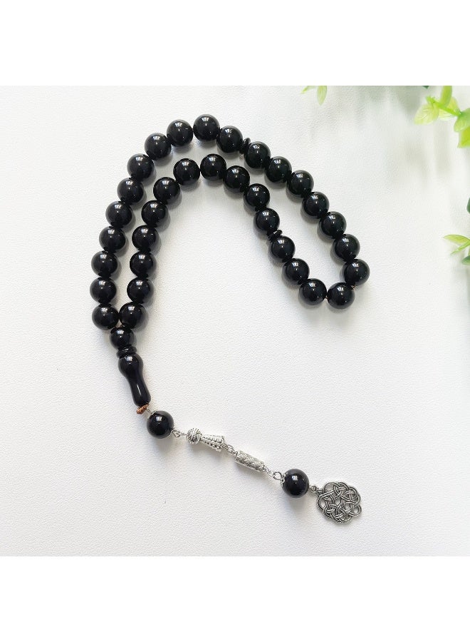 NIBEMINENT 33 Muslim Prayer Beads Black/12mm 