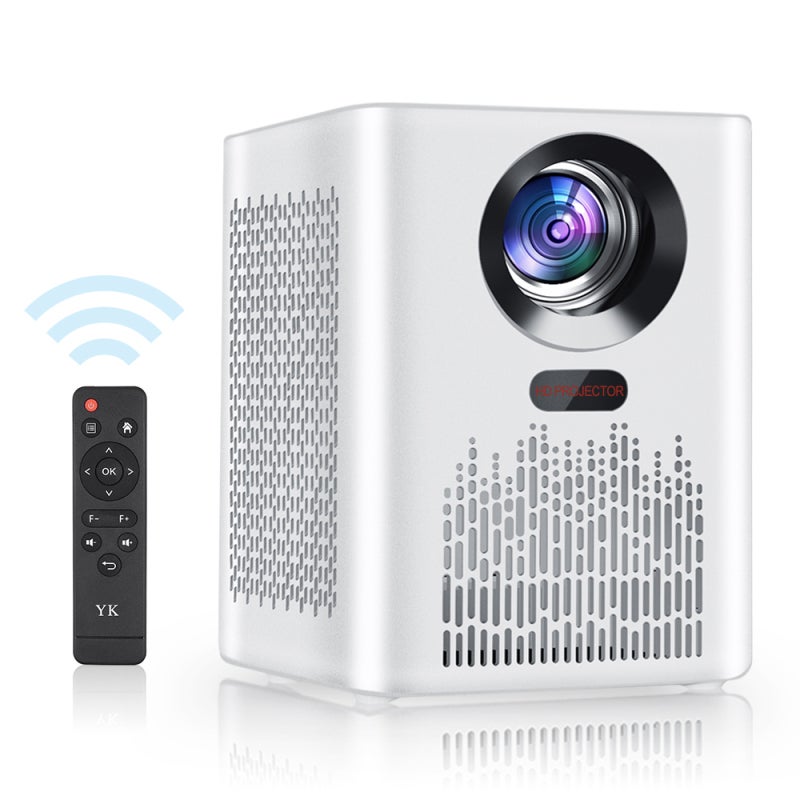 جهاز عرض صغير بدقة 1080P عالية الوضوح مع تشغيل لاسلكي عبر Airplay و Miracast - تركيز تلقائي وحماية العين بتقنية D65 لمشاهدة الأفلام في المنزل وغرفة النوم - Image 1