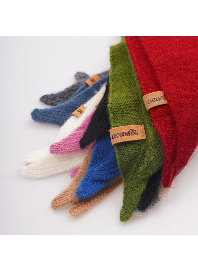 ACUSHLA Wool Triangle Scarf Knitted Triangle with Rice Grain Knitted Pattern in Solid Colors, Light Cloth Soft Many Color Combinations Light Scarf, Orange, 110cmX38cm - Image 5