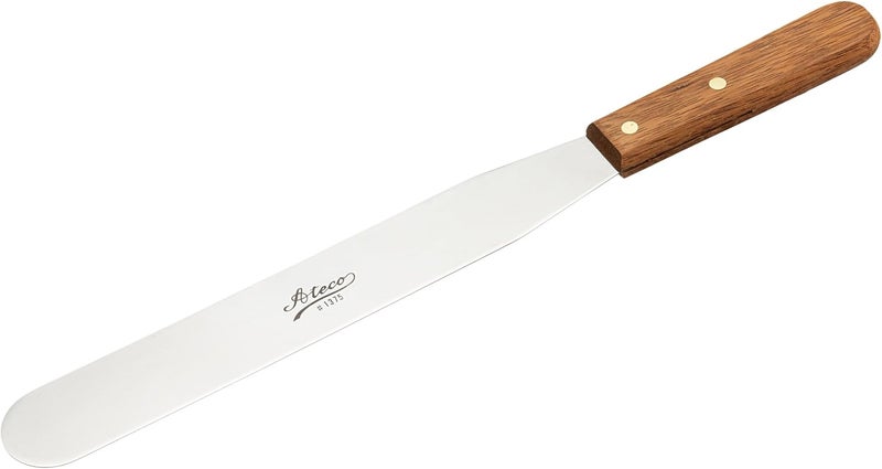 Ateco 1375 Straight Spatula with 10-Inch Stainless Steel Blade, Wood Handle Odor free color