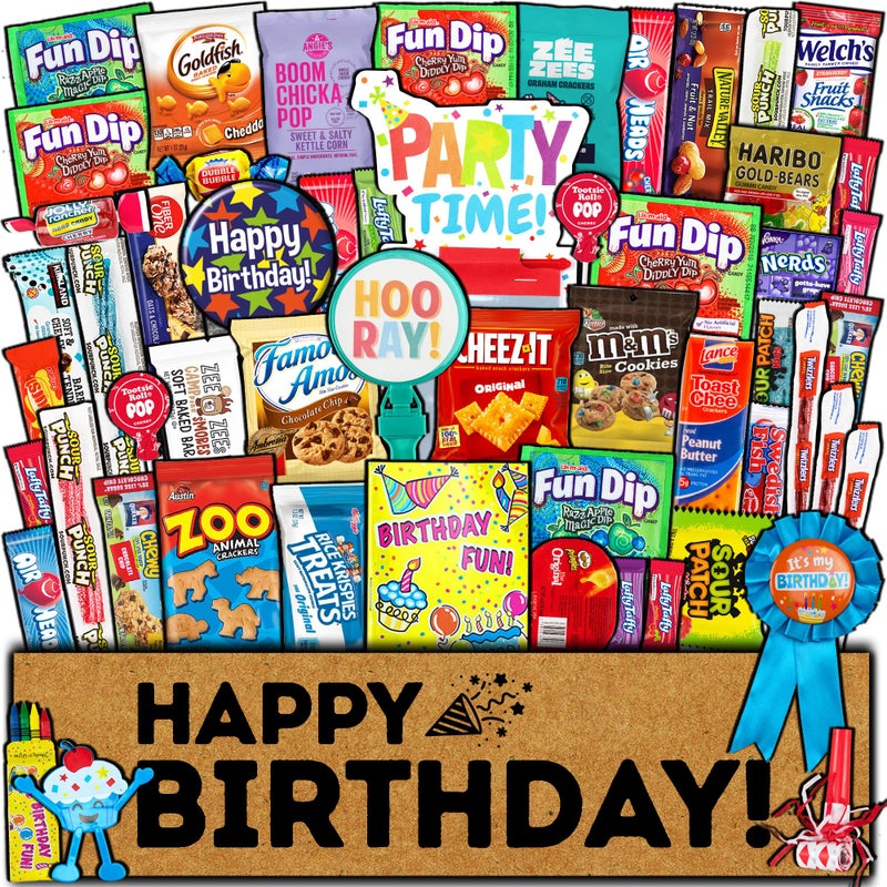CRAVEBOX Birthday Care Package 50 Count Snacks Food Cookies Bar Chips Party Variety Gift Box Pack Assortment Basket Bundle Mix Treat College Students Kids Teens - Image 3