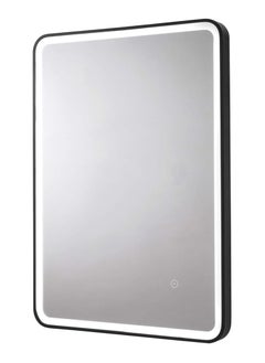 NAFEH Smart LED Vanity mirror with Black Frame  Mirror Wall-mounted Entrance Decorative Light Mirror Aluminum Alloy Frame Dimmable Lighted with 3 Temperature Colours Memory Function Hardwired Black 80*60  - Image 3