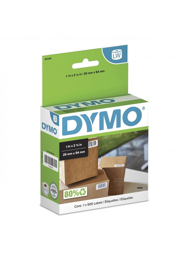 DYMO Authentic LW Multi-Purpose Labels, DYMO Labels for LabelWriter Printers, Great for Barcodes, 1" x 2-1/8", 1 Roll of 500