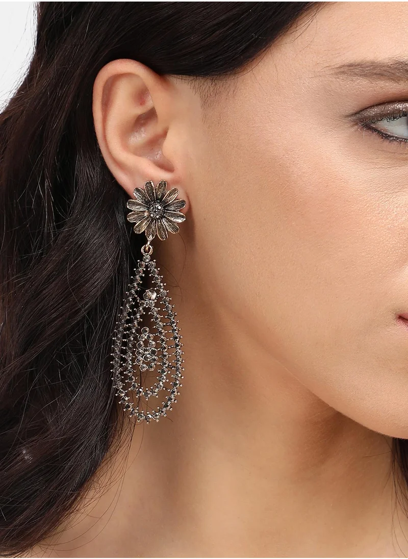 SOHI Daisy Cluster Teardrop Drop Earrings