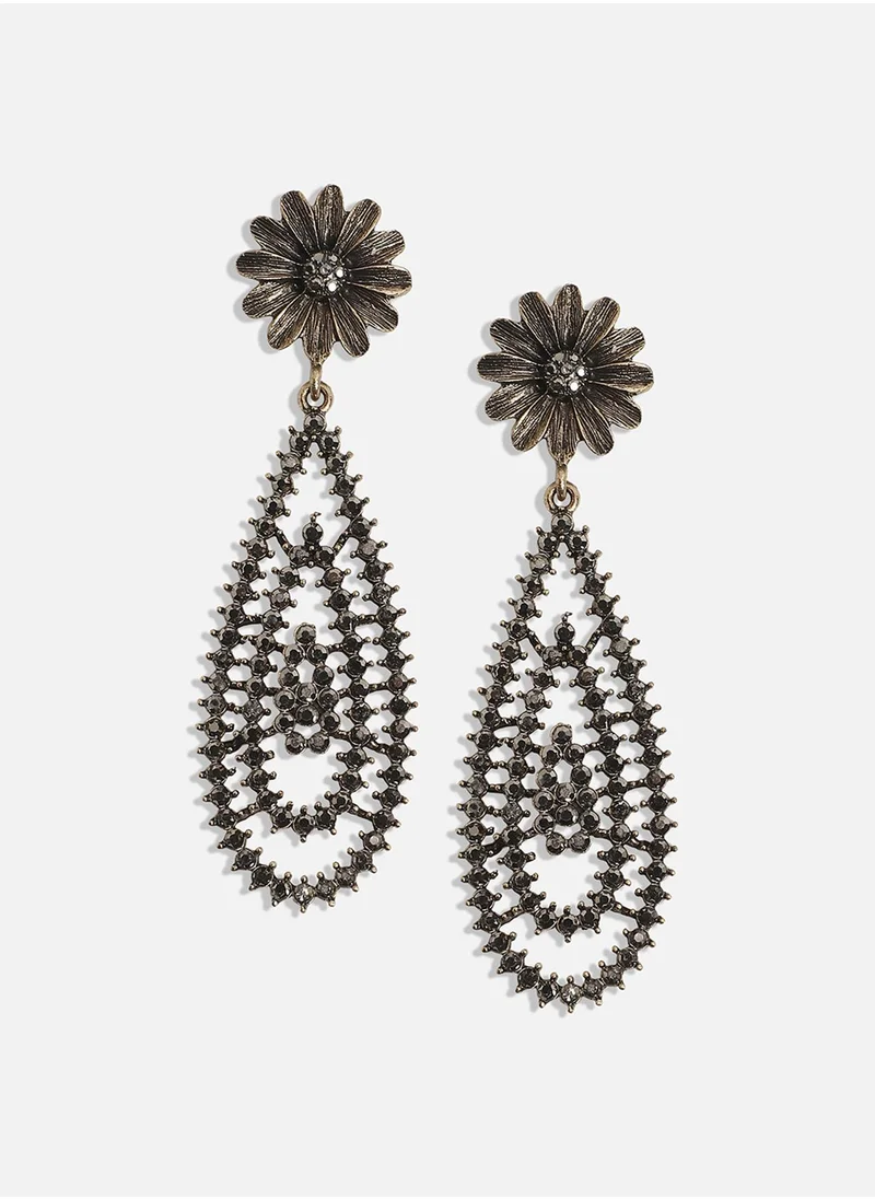 SOHI Daisy Cluster Teardrop Drop Earrings
