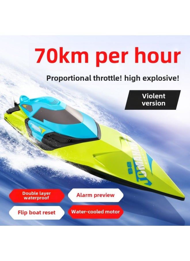 High-horsepower Remote Control Boat High-speed Speedboat Waterproof Large-size Electric Children's Boy's Dragnet Ship Model Toy Boat-Colour:With Night Light/super High Speed/sealed Waterproof/3c Certificate Quality Assurance-Specification: 2 Batteries/remote Control Battery/screwdriver/lifetime Warranty  - Image 2