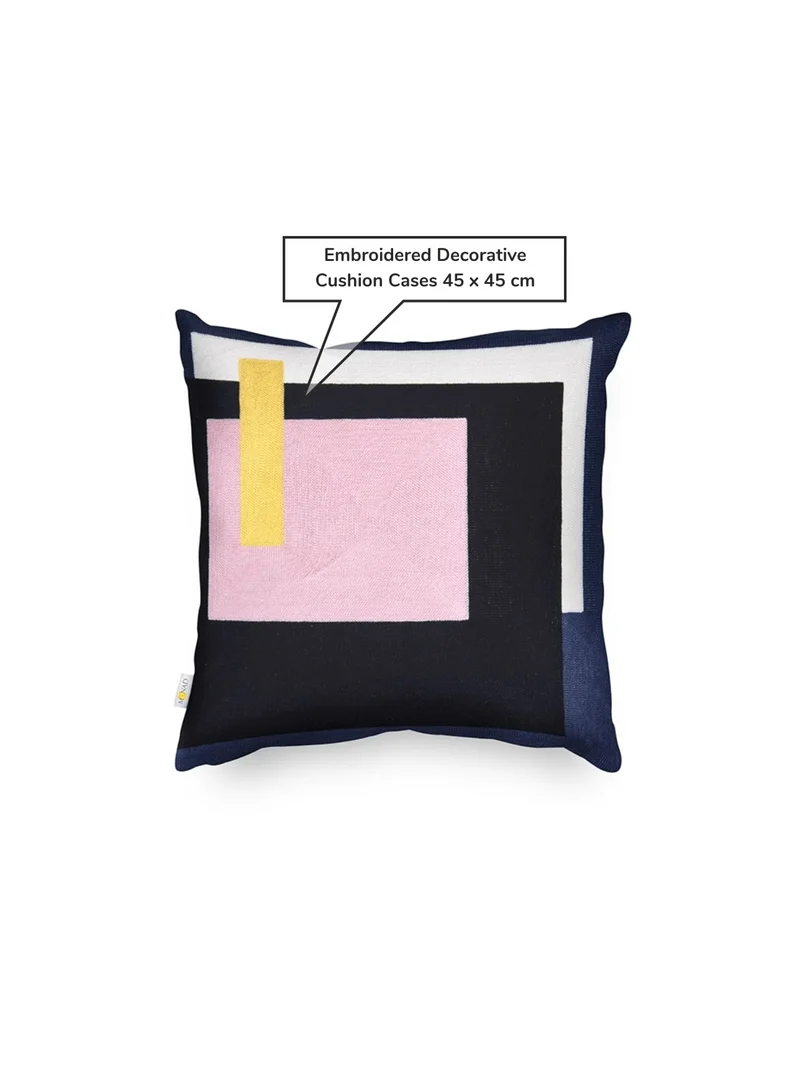 Donetella Decorative Embroidered Cushion Cover Multicolour 45x45Cm (Without Filler)