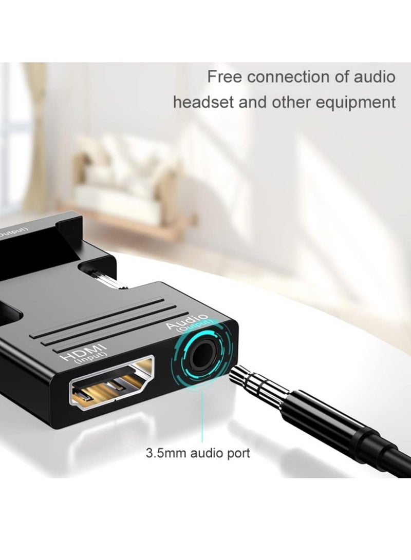 HDMI to VGA Adapter with 3.5mm Audio Cable 1080P 60Hz Female to Male Compatible for Laptop TV Monitor Projector Multicolor - Image 2